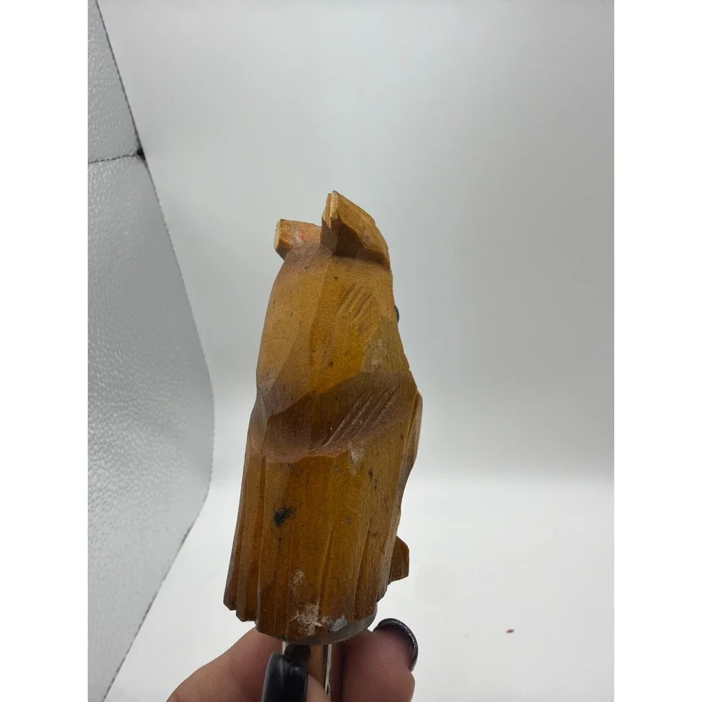 Vintage Hand Carved Wood Dog Bottle Stopper Set with Stand Scottie Folk Art